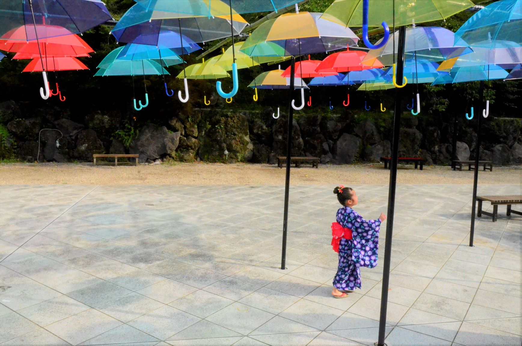 HATTASAN Umbrella Sky and Yukata Girl